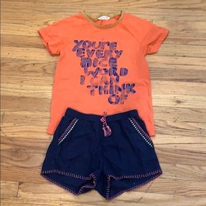 Set of 2: Mango Tee & H&M Shorts, size 7-8